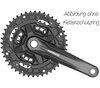 SHIMANO Kurbelgarnitur  FC-M210-3 170 mm 44-32-22 Zähne Schwarz